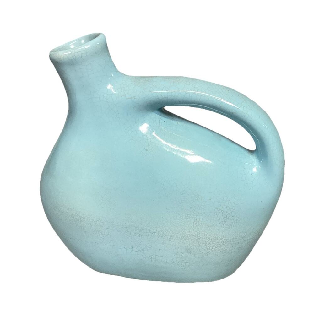Vintage Light Blue Whiskey Mohawk Liquor Jug Decanter - No Stopper